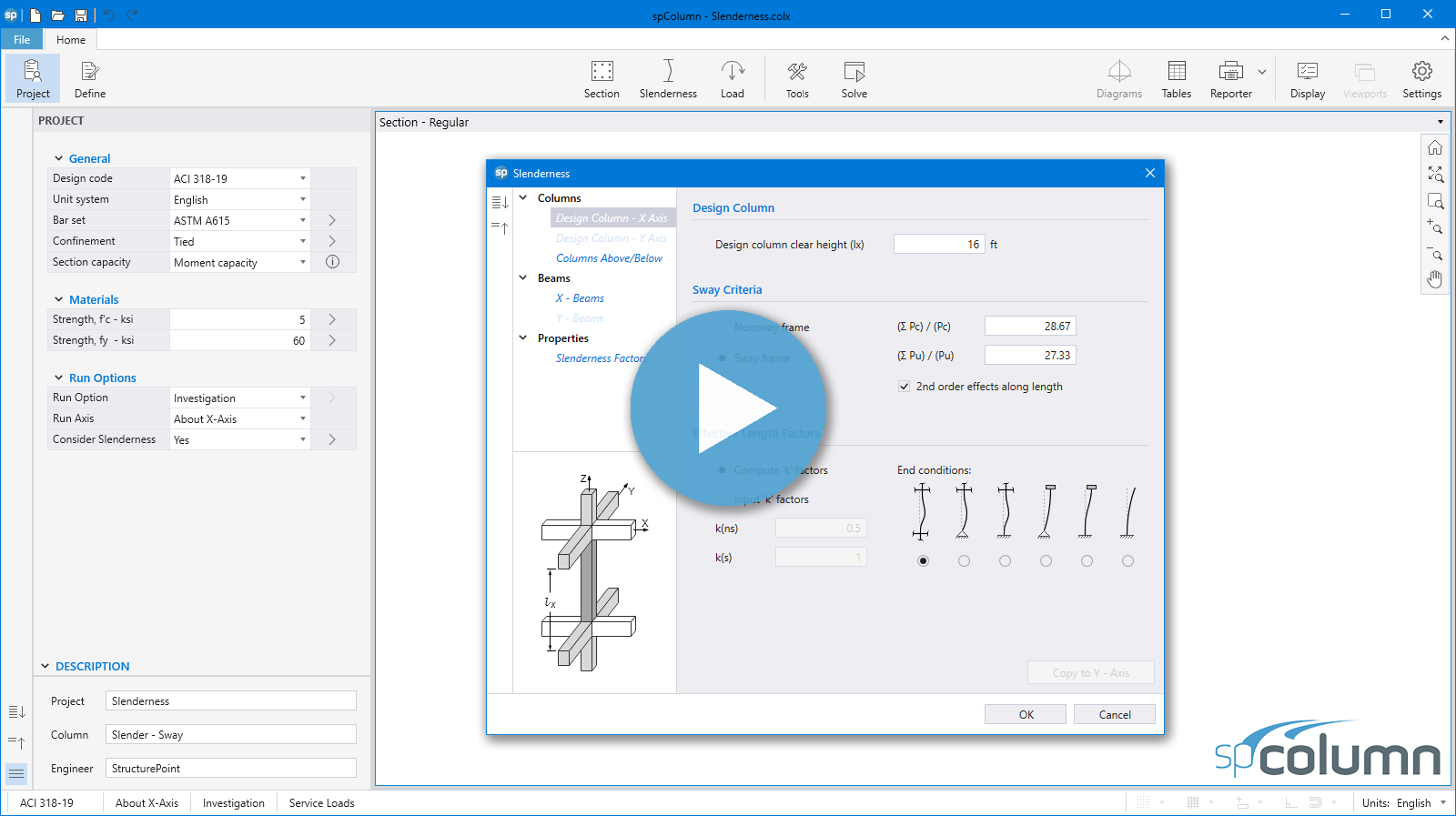 Slenderness Considerations In spColumn